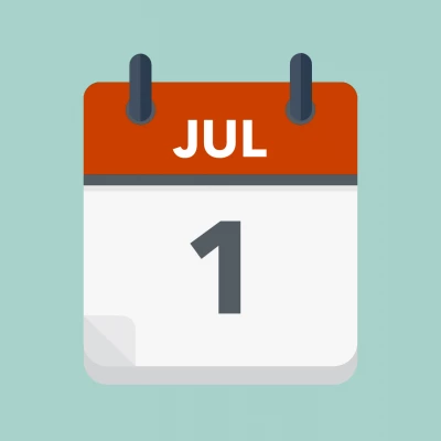 Calendar icon showing 1st July