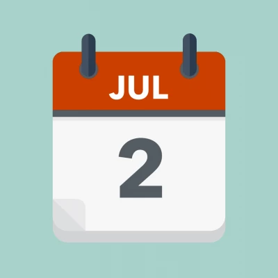 Calendar icon showing 2nd July