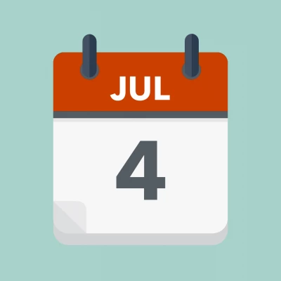 Calendar icon showing 4th July