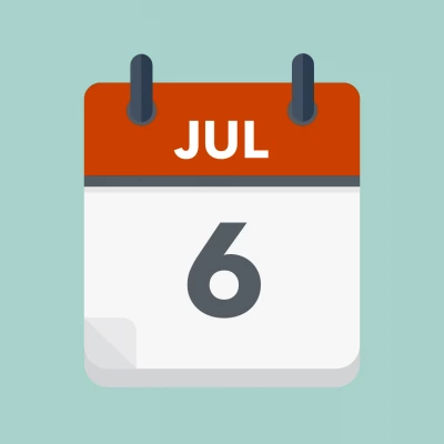 Calendar icon showing 6th July