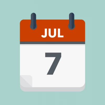 Calendar icon showing 7th July