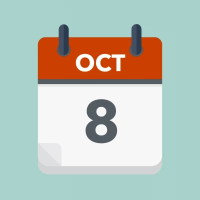 Calendar icon showing 8th October