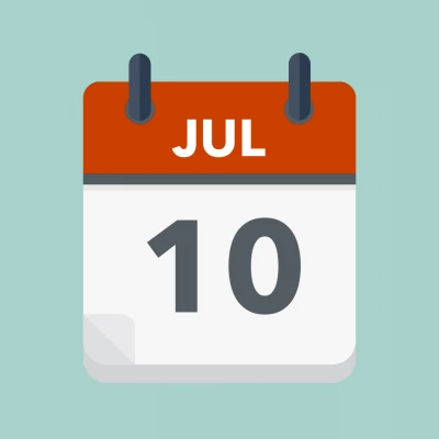 Calendar icon showing 10th July