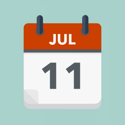 Calendar icon showing 11th July