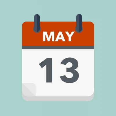 Calendar icon showing 13th May