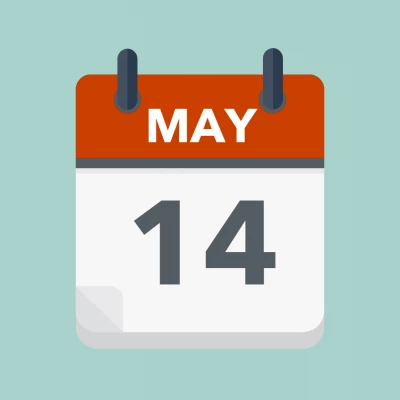 Calendar icon showing 14th May