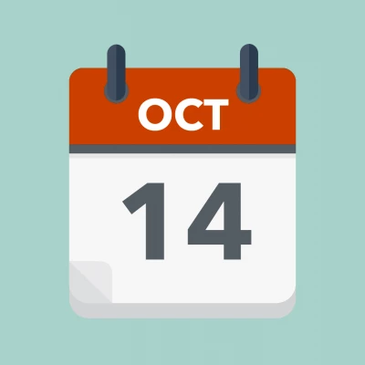 Calendar icon showing 14th October