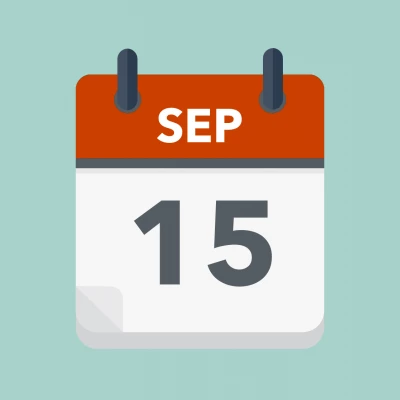 Calendar icon showing 15th September