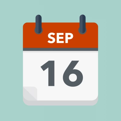 Calendar icon showing 16th September