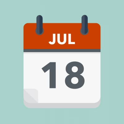 Calendar icon showing 18th July