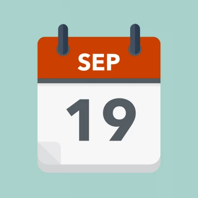 Calendar icon showing 19th September