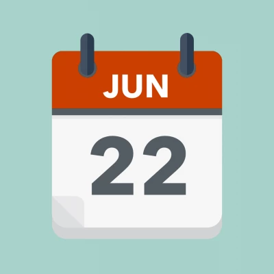 Calendar icon showing 22nd June