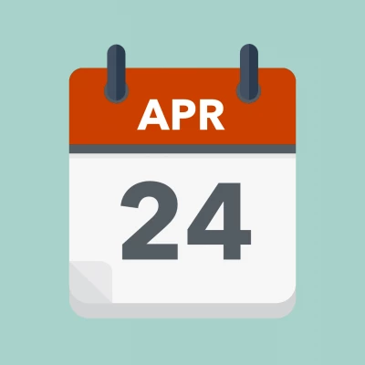 Calendar icon showing 24th April