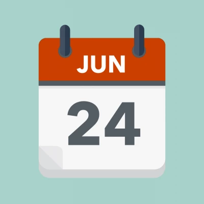 Calendar icon showing 24th June