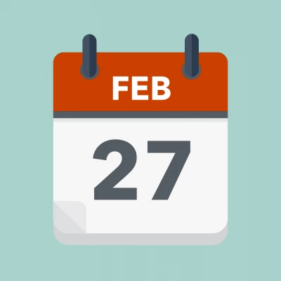 Calendar icon showing 27th February