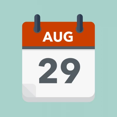 Calendar icon showing 29th August